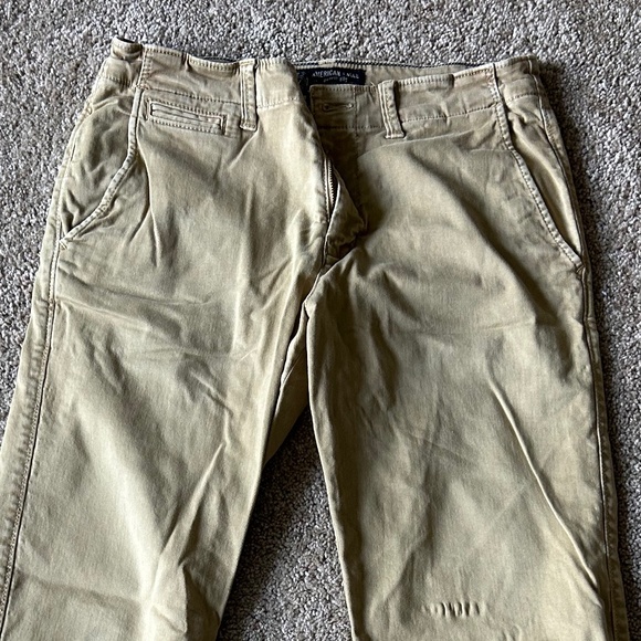 American Eagle Mens 31Wx32L Slim Straight Tan Khaki Pants - Picture 4 of 9